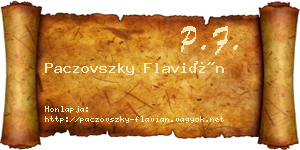 Paczovszky Flavián névjegykártya